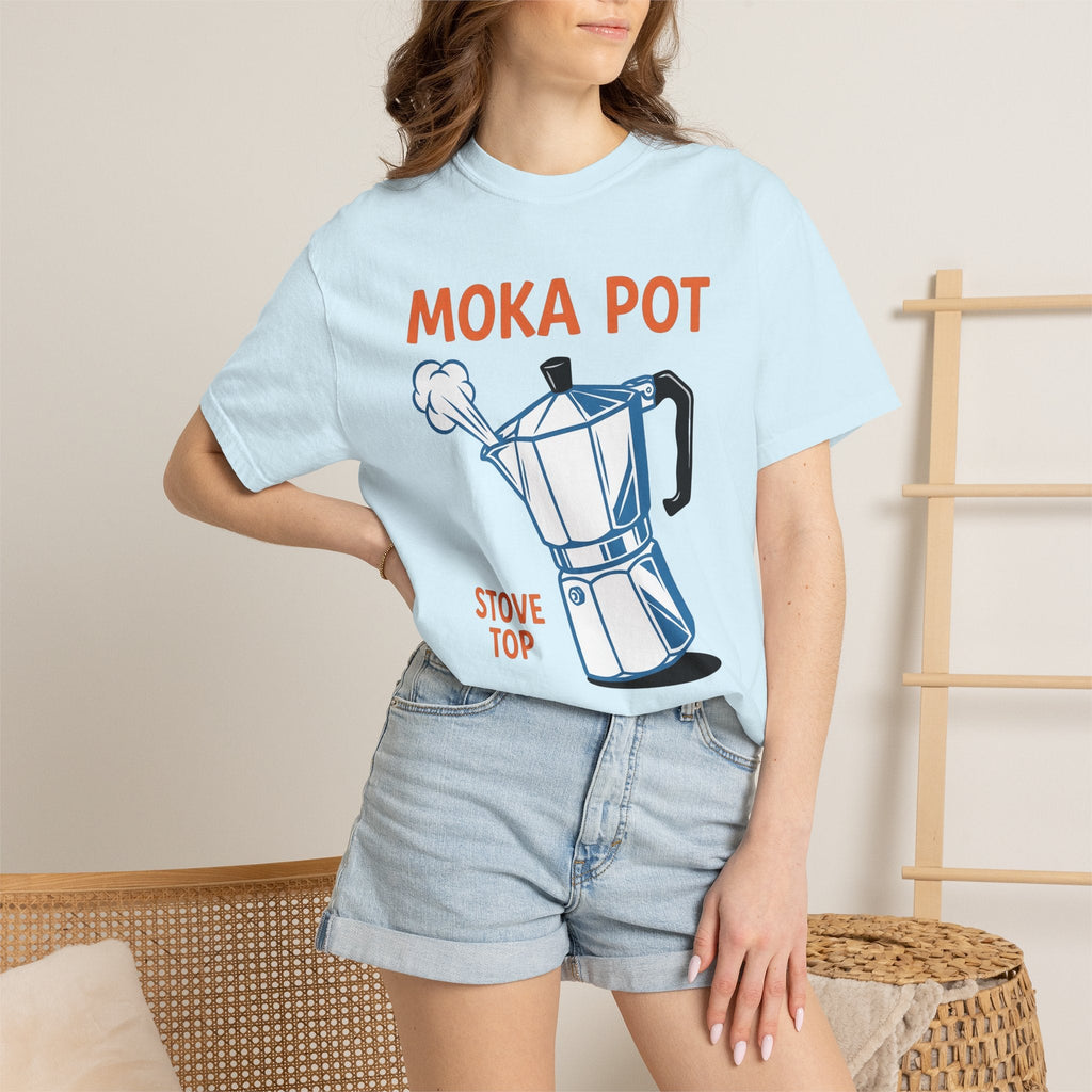 Moka Pot Shirt Coffee Kitchen Unisex Gift Line Art Tee product image 9