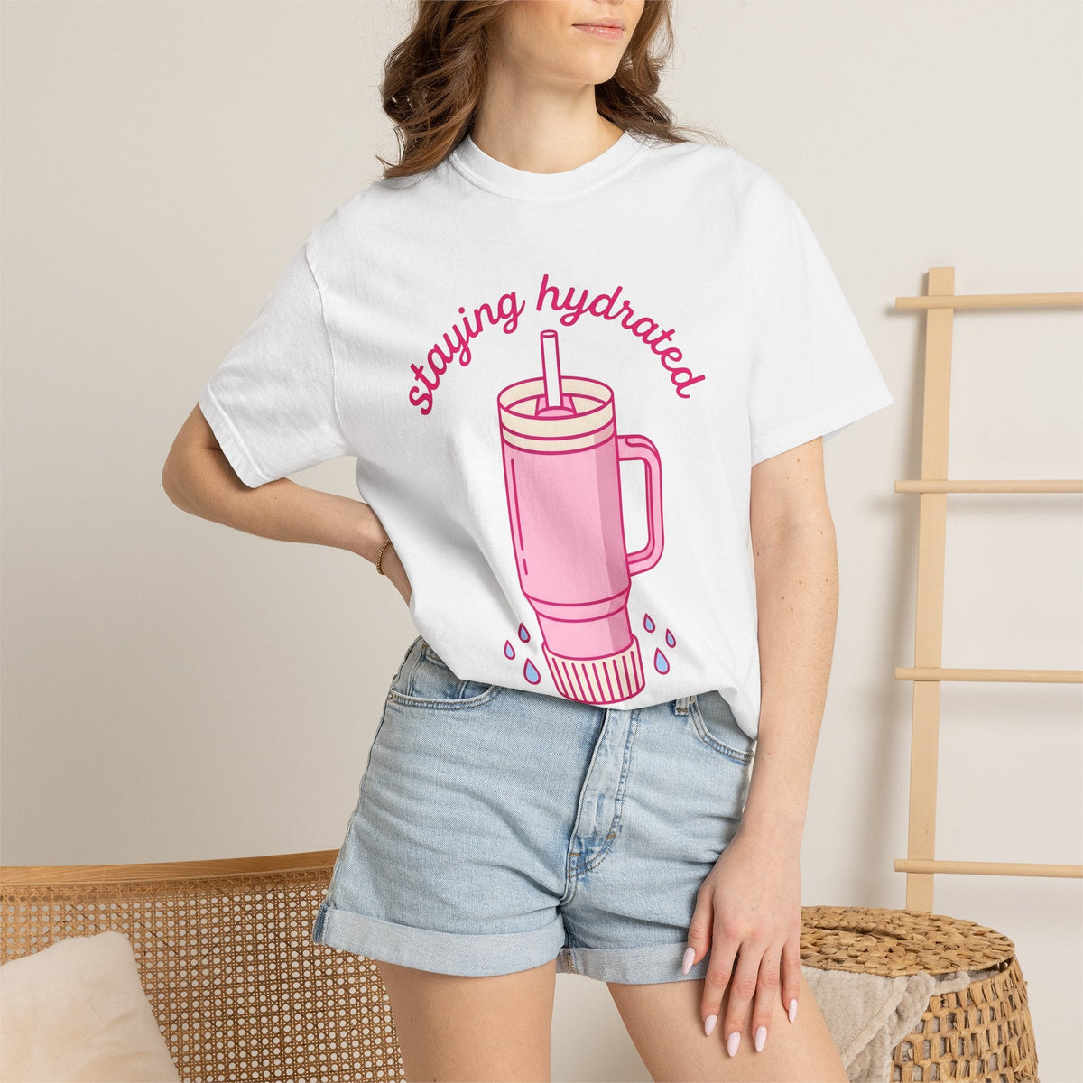 Water Tumbler Shirt Drinks Wellness Unisex Gift Kawaii Tee product image 6