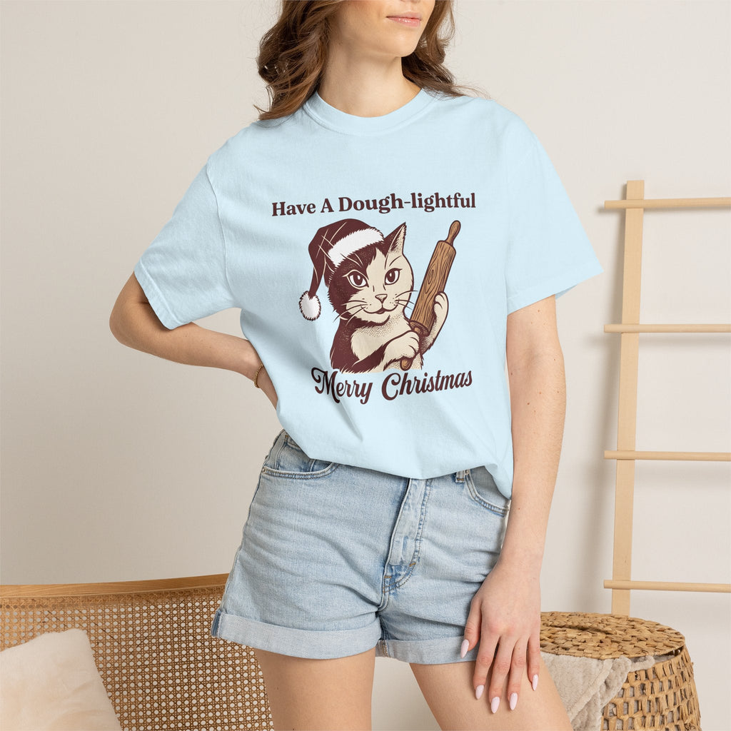 Kitty Santa Hat Shirt Cat Holiday Gift for Women Retro Tee Cat Lady T-Shirt Cat