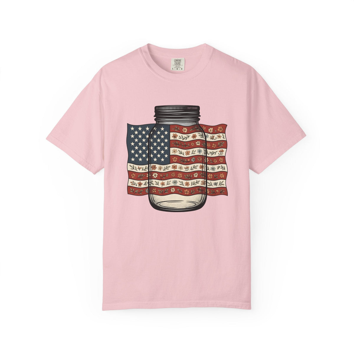 Mason Jar Flag Shirt 4th Of July Americana Unisex Gift Old product image 3