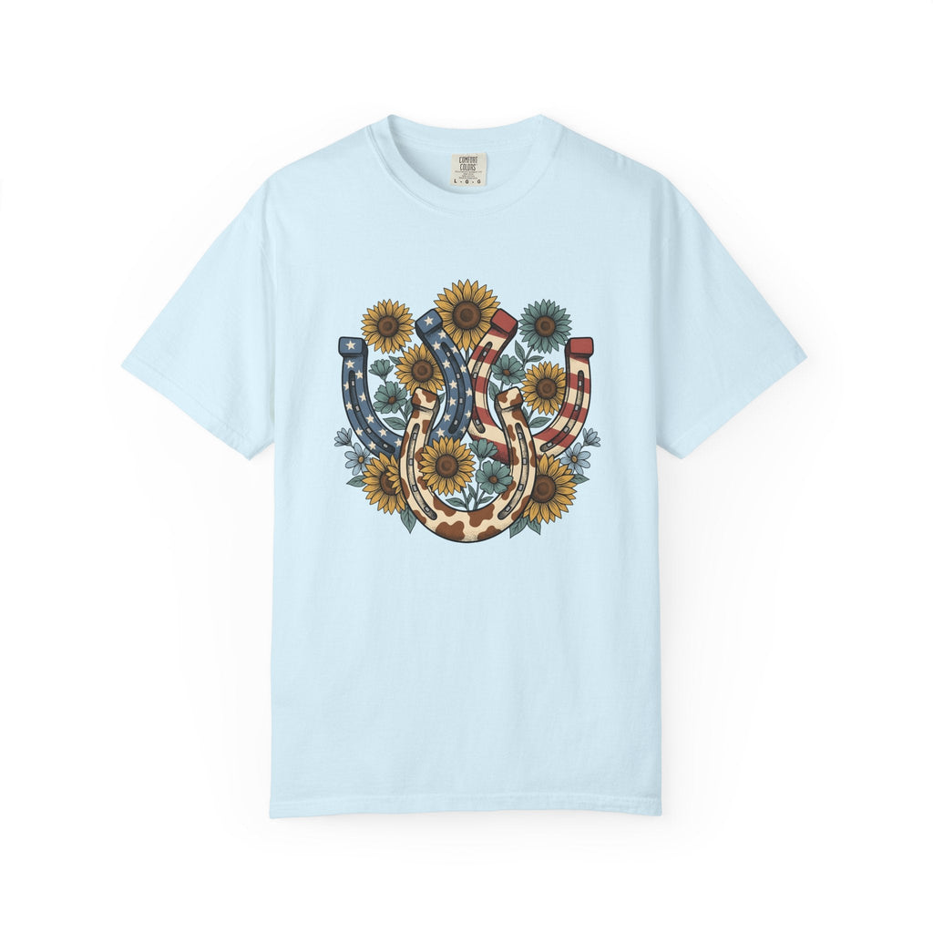 Horseshoe Sunflower Shirt America Frontier Unisex Gift Folk product image 2