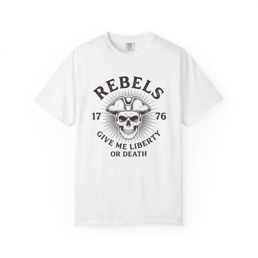 Skull Colonial Hat Shirt America Freedom Unisex Gift Hand Drawn Tee Skull Hat