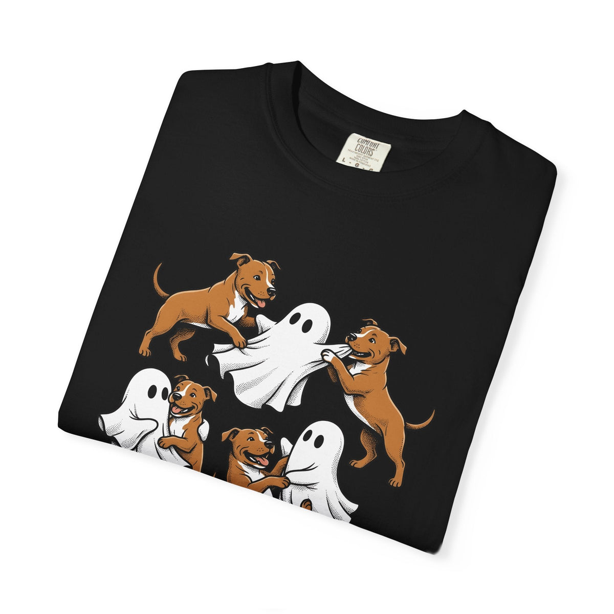 Ghost Pitbull Puppy Shirt Dog Funny Unisex Gift Comic Tee product image 15