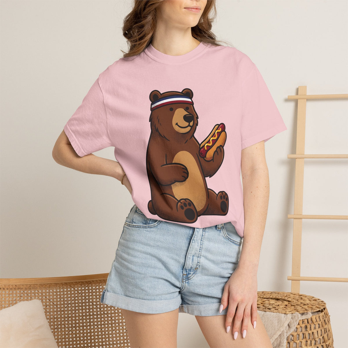 Bear Sausage Shirt America Flag Unisex Gift Comic Tee product image 12