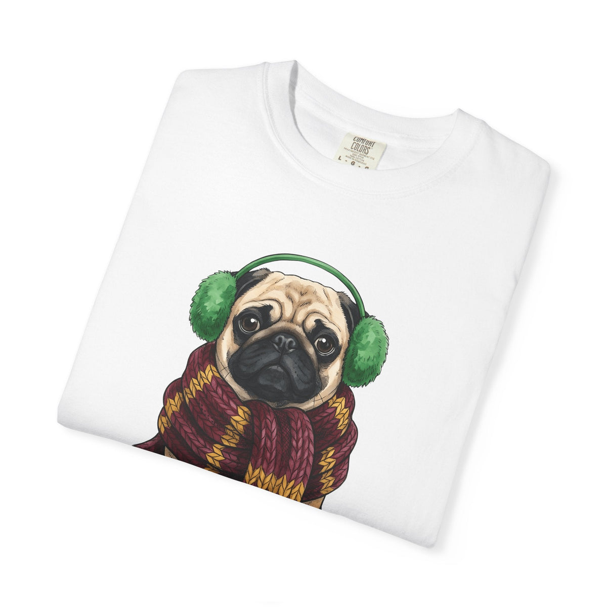 Pug Dog Shirt Winter Gift Women Hand Drawn Tee Puggle product image 5
