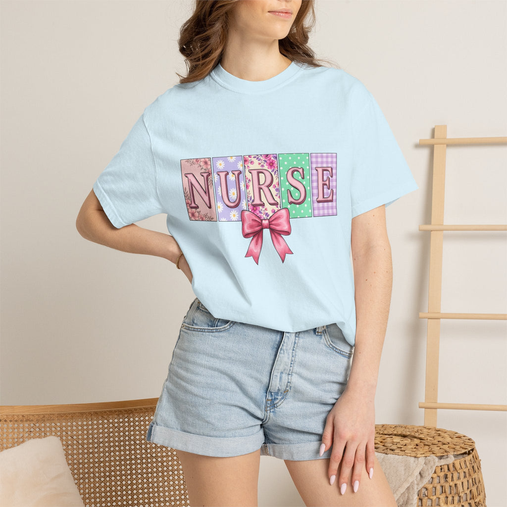 Floral Nurse Pastel Bow T-Shirt – Nursing Pride Flower product image 9