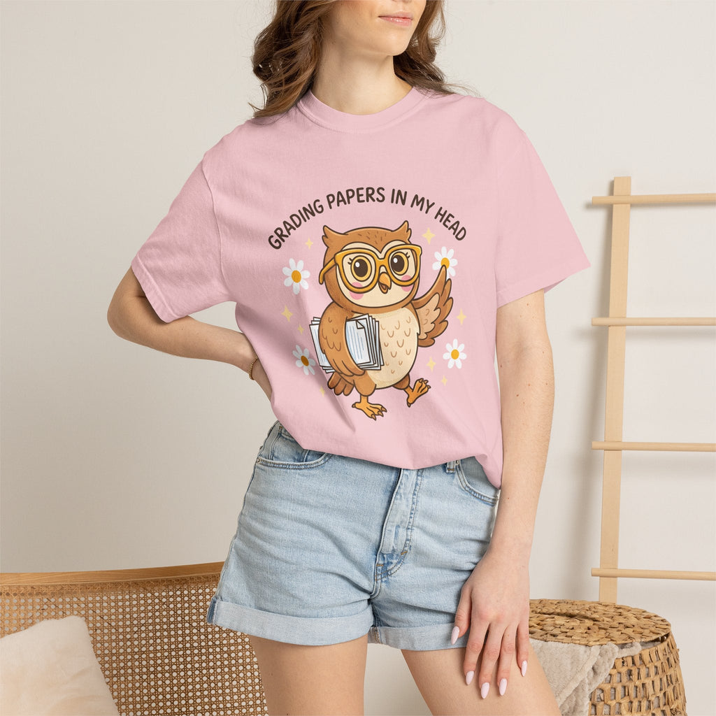 Owl Glasses Shirt Teachers Animal Unisex Gift Cute Tee product image 12