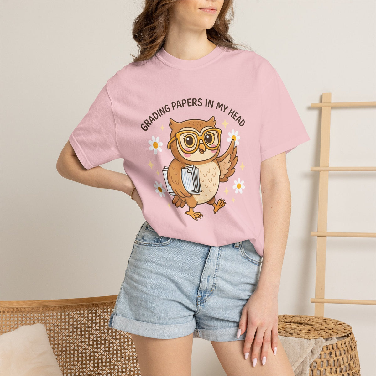 Owl Glasses Shirt Teachers Animal Unisex Gift Cute Tee product image 12
