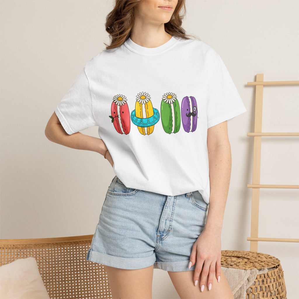 Cute Macarons Shirt Desserts Food Unisex Gift Kawaii Tee product image 6