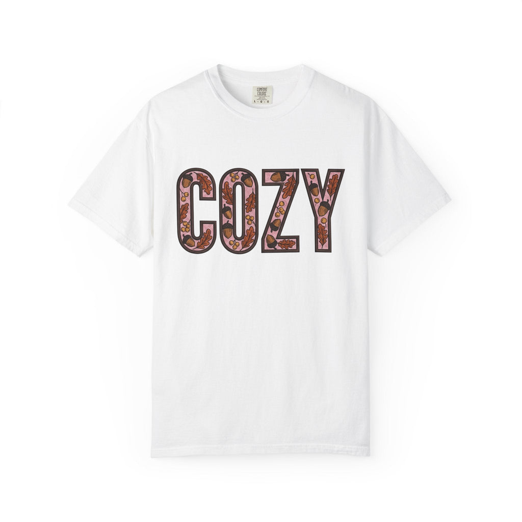 Acorn Leaf Stitched T-Shirt – Cozy Fall Hygge Autumn product image 1
