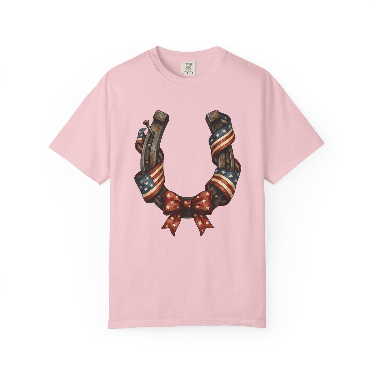 Horseshoe Flag Shirt America Patriotic Unisex Gift Rustic product image 3