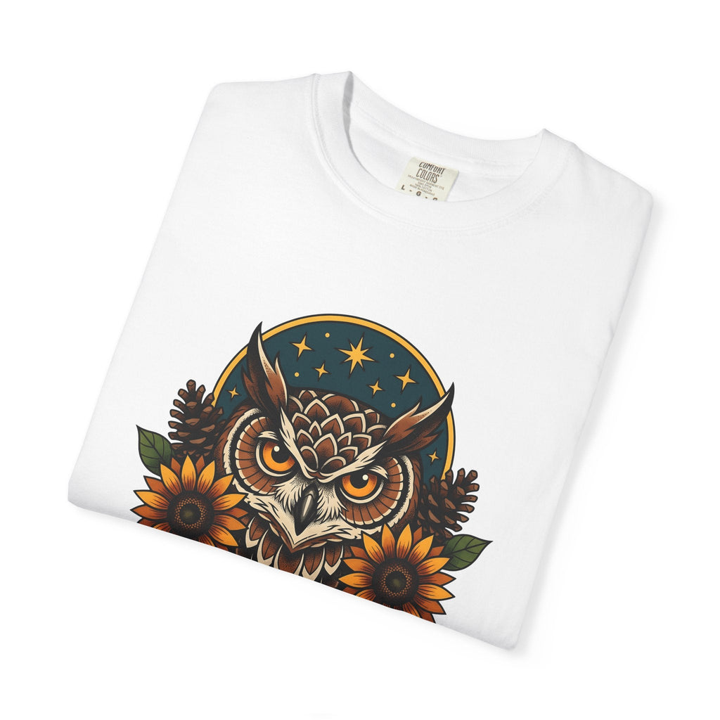 Owl Sunflower Tribal T-Shirt – Fall Autumn Wilderness Art product image 5