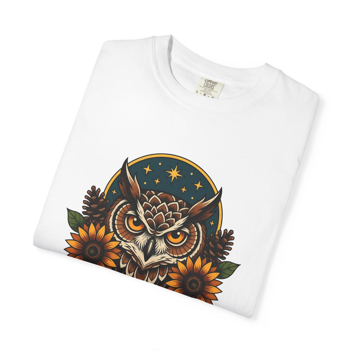 Owl Sunflower Tribal T-Shirt – Fall Autumn Wilderness Art product image 5