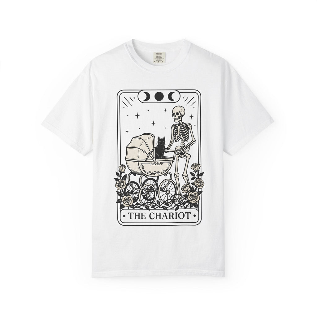 Skeleton Kitten Tarot Shirt Cat Gift Women Eerie Tee Occult product image 1