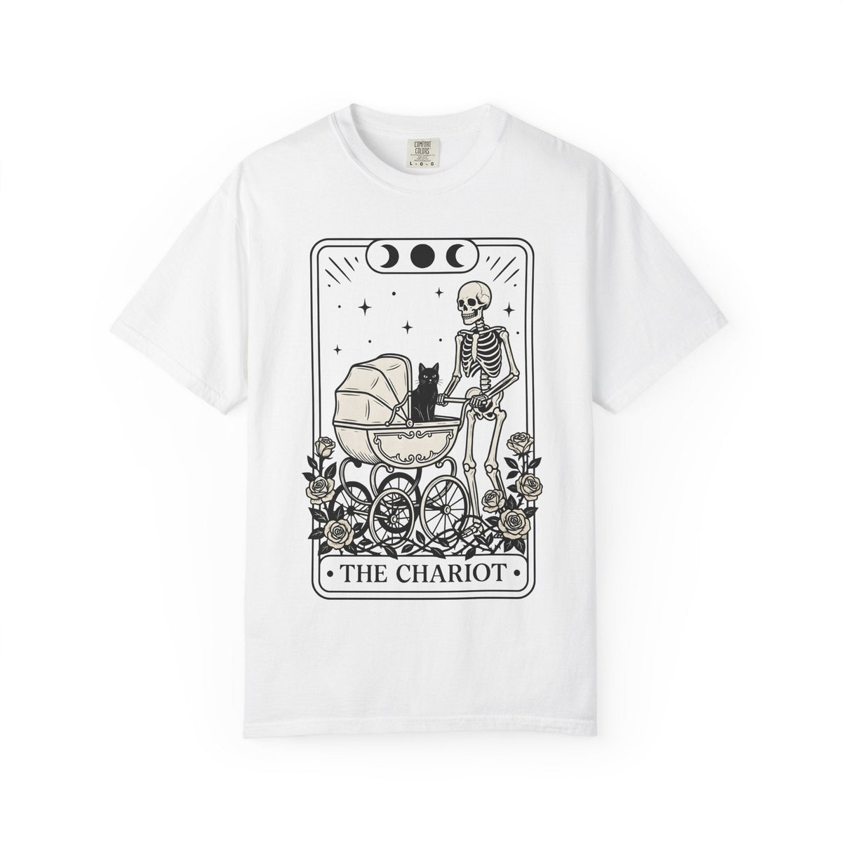 Skeleton Kitten Tarot Shirt Cat Gift Women Eerie Tee Occult product image 1