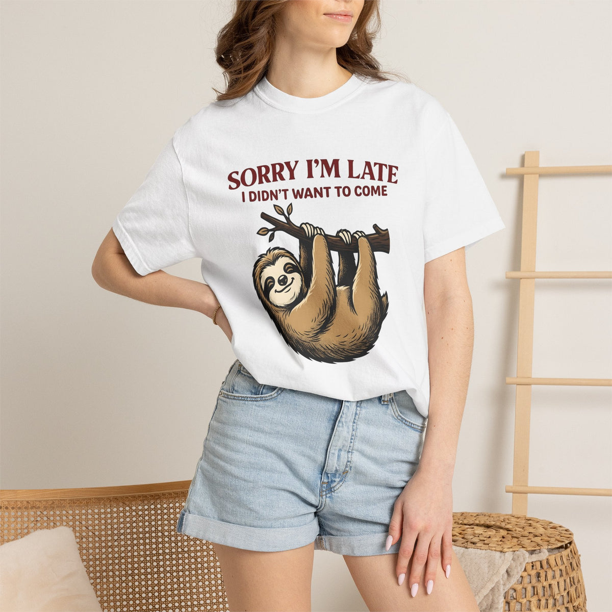 Sloth Branch Shirt Comedy Unisex Gift Doodle Tee T-Shirt Fan product image 6