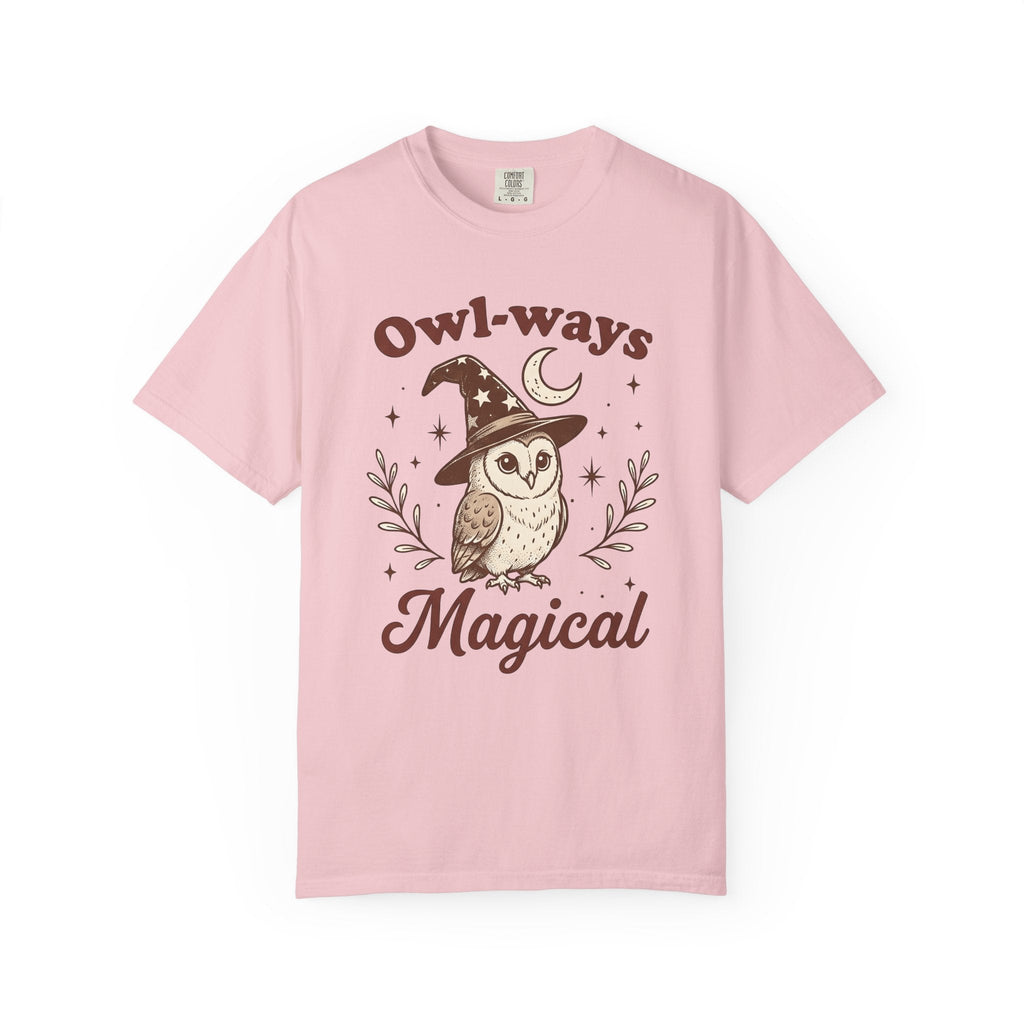 Owl Warlock Hat Shirt Halloween Mystic Unisex Gift Old School Tee Wizard Hat
