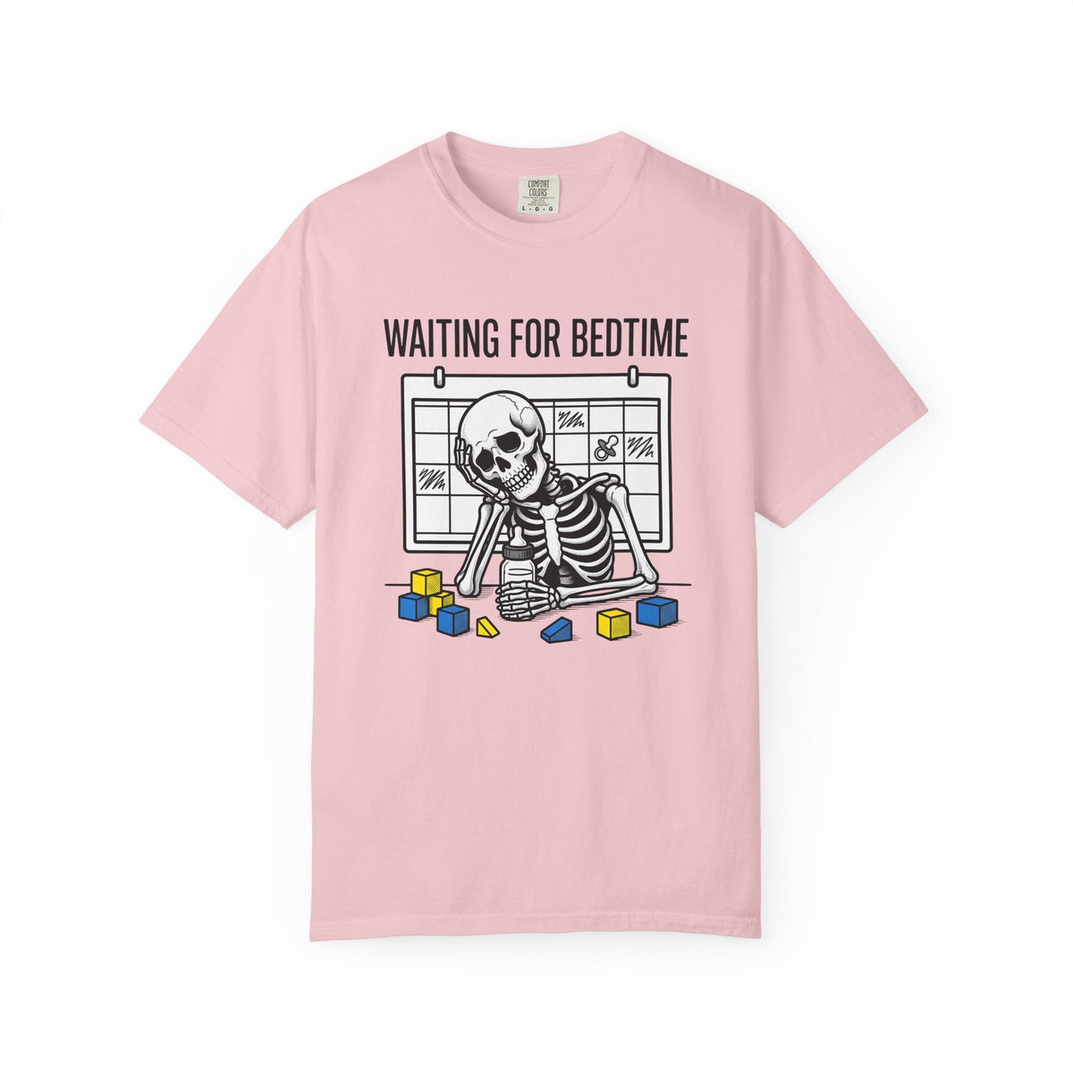 Skeleton Waiting Cartoon T-Shirt – Funny Halloween product image 3
