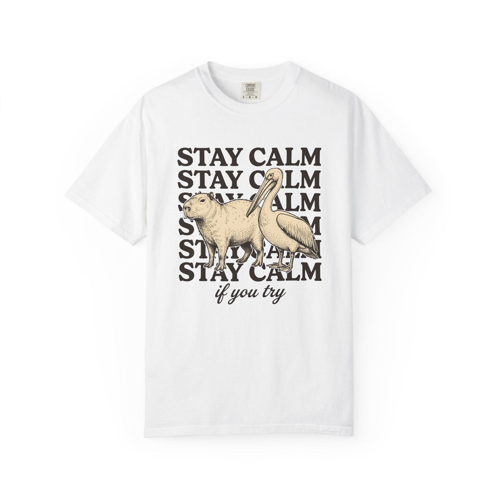 Capybara Bird Shirt Funny Wildlife Unisex Gift Retro Tee product image 1