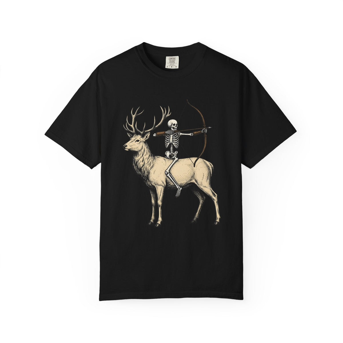 Skull Stag Antlers Retro T-Shirt – Gothic Autumn Fall product image 4