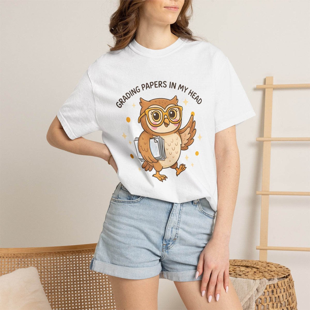 Owl Glasses Shirt Teachers Animal Unisex Gift Cute Tee product image 6