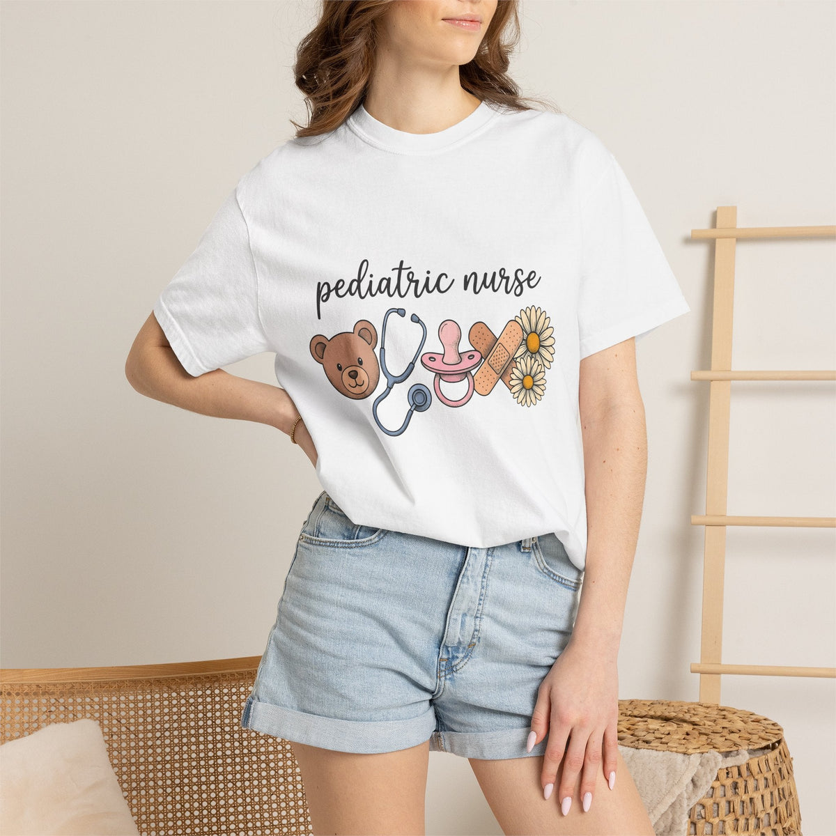 Teddy Bear Stethoscope Pacifier Shirt Nurse Care Unisex product image 6