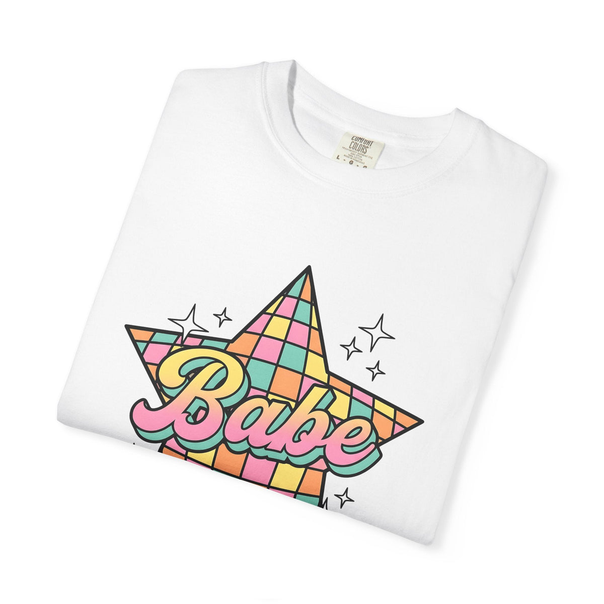 Pastel Gingham Star Retro T-Shirt – Cute Celestial product image 5