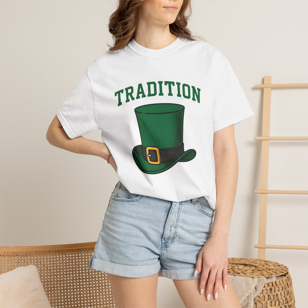 Leprechaun Hat Shirt St Patrick's Day Holiday Unisex Gift Vintage Tee Top Hat