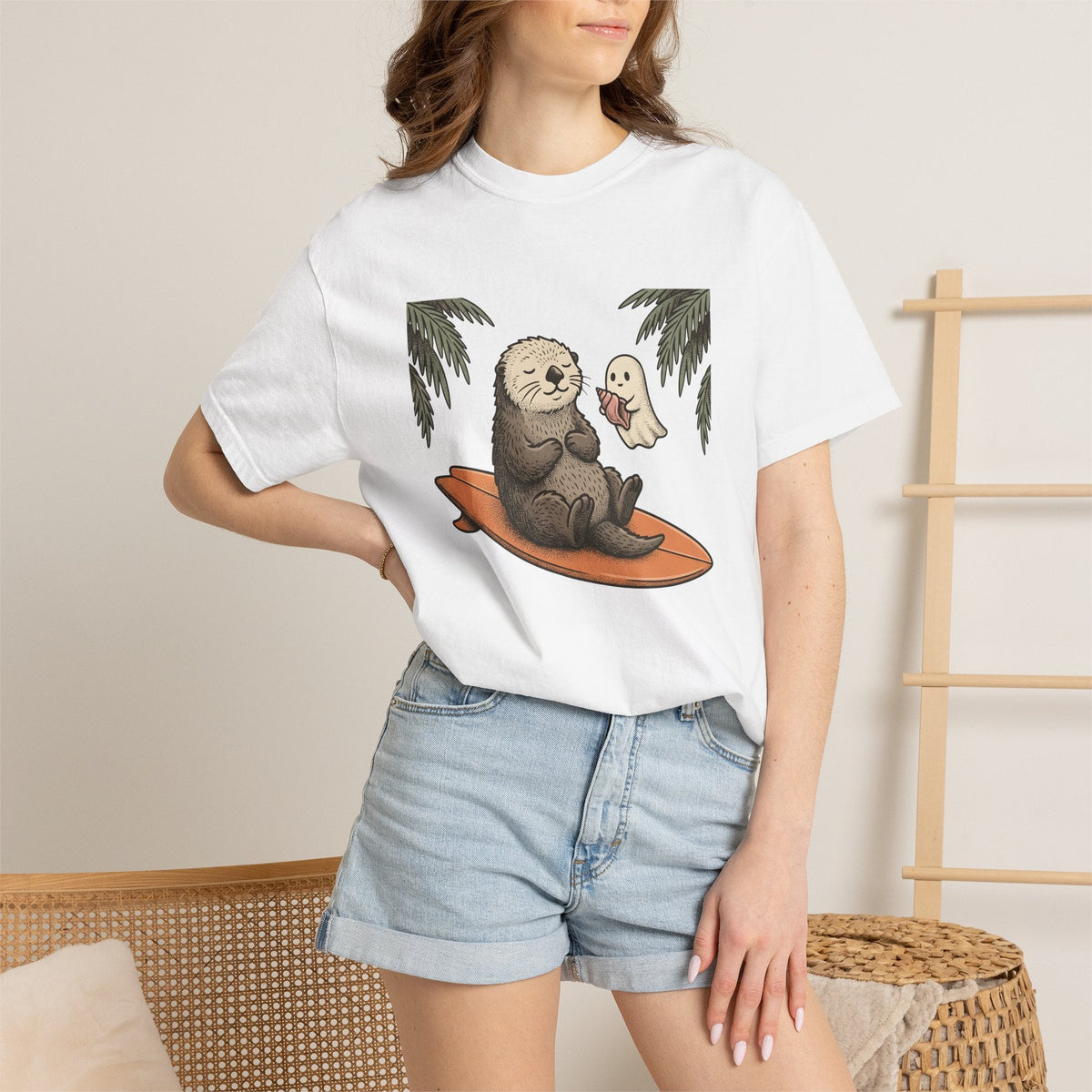Otter Board Shirt Sports Shore Unisex Gift Adorable Tee product image 6