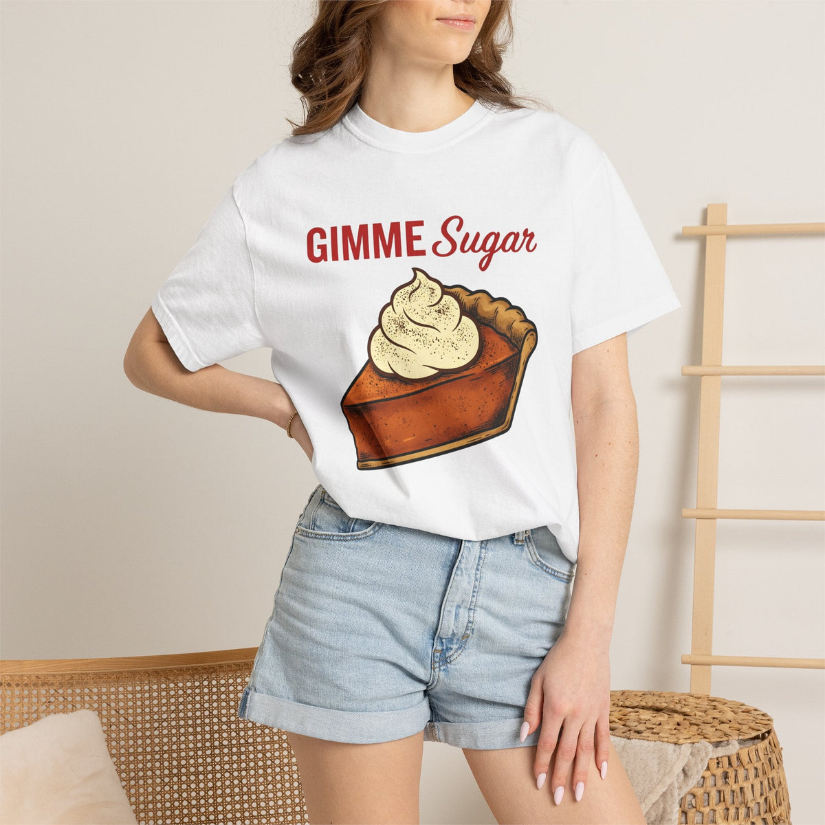 Pumpkin Tart Shabby Chic T-Shirt – Fall Holiday Dessert product image 7
