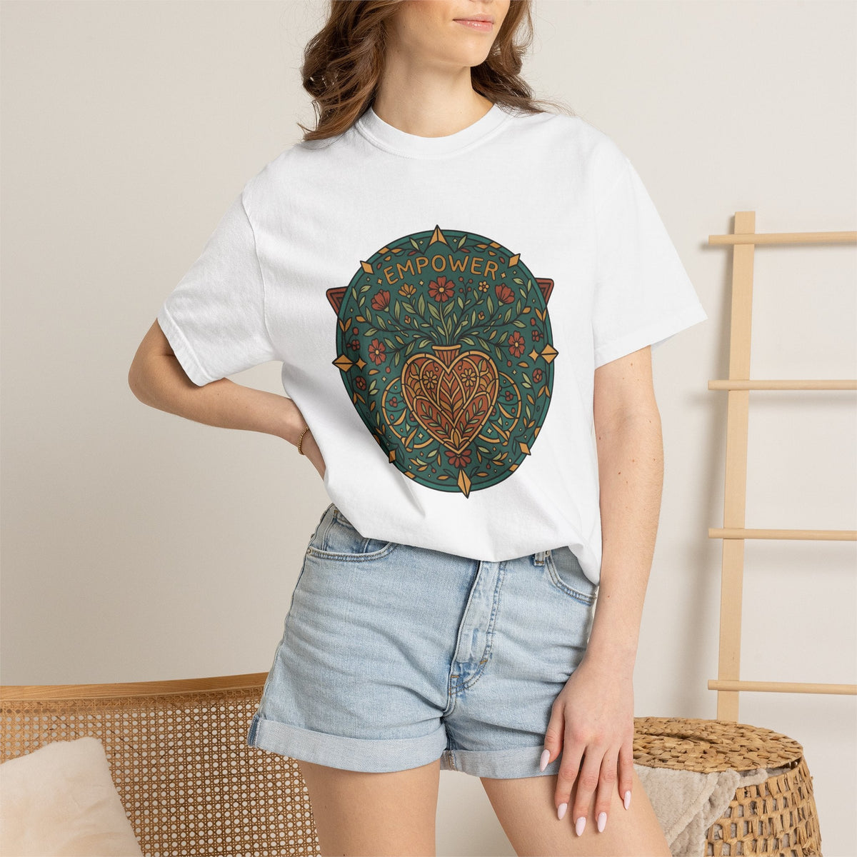 Heart Floral Mandala Shirt Boho Chic Empowerment Unisex product image 6
