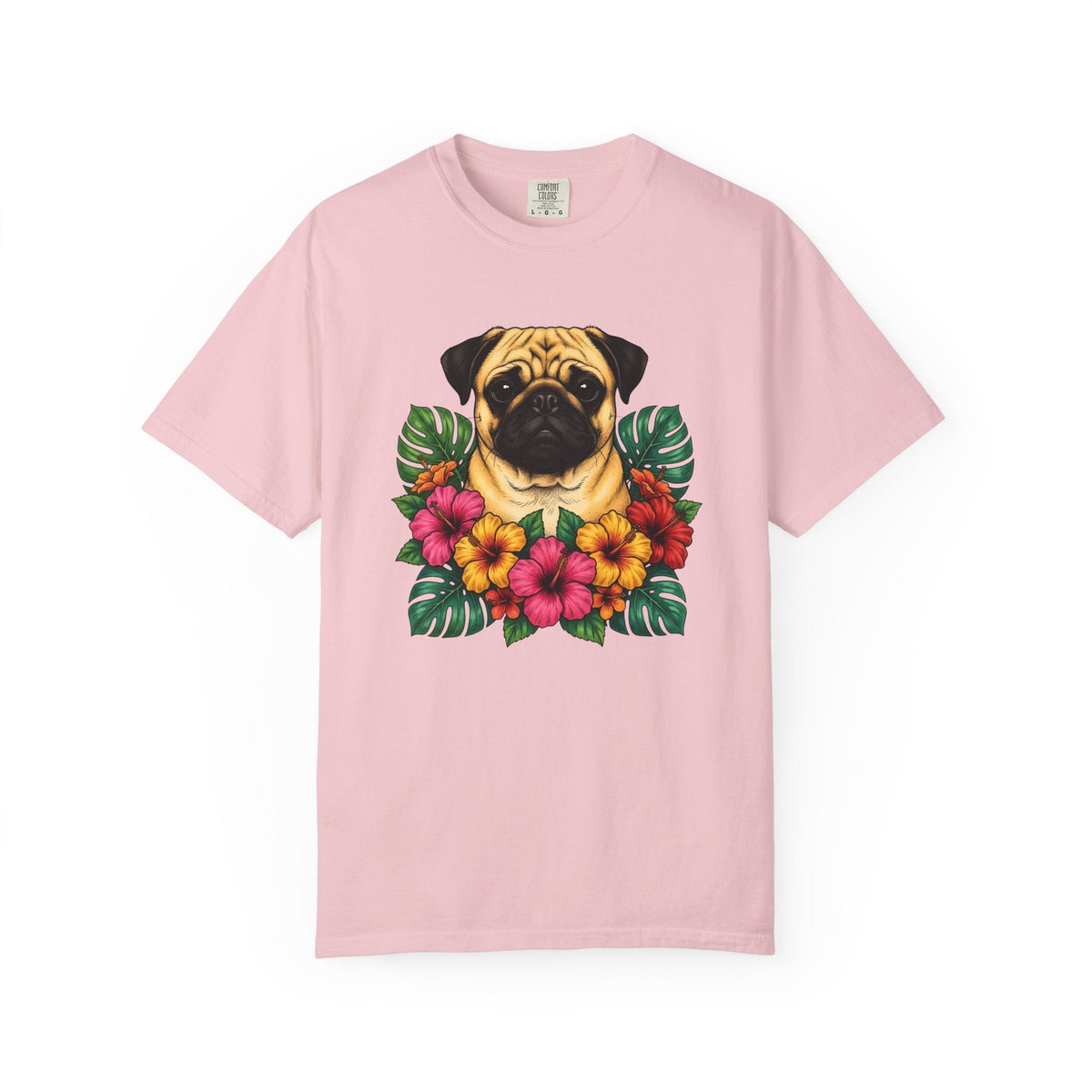 Pug Shirt Dog Botanicals Gift Women Sketch Tee Mops T-Shirt product image 3
