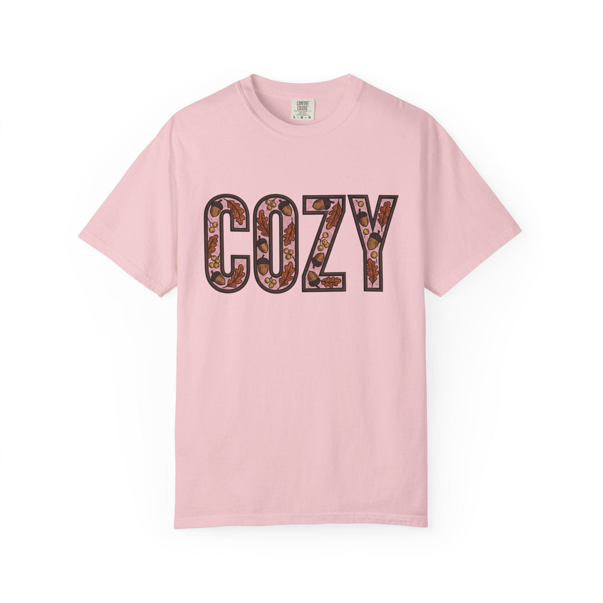 Acorn Leaf Stitched T-Shirt – Cozy Fall Hygge Autumn product image 3