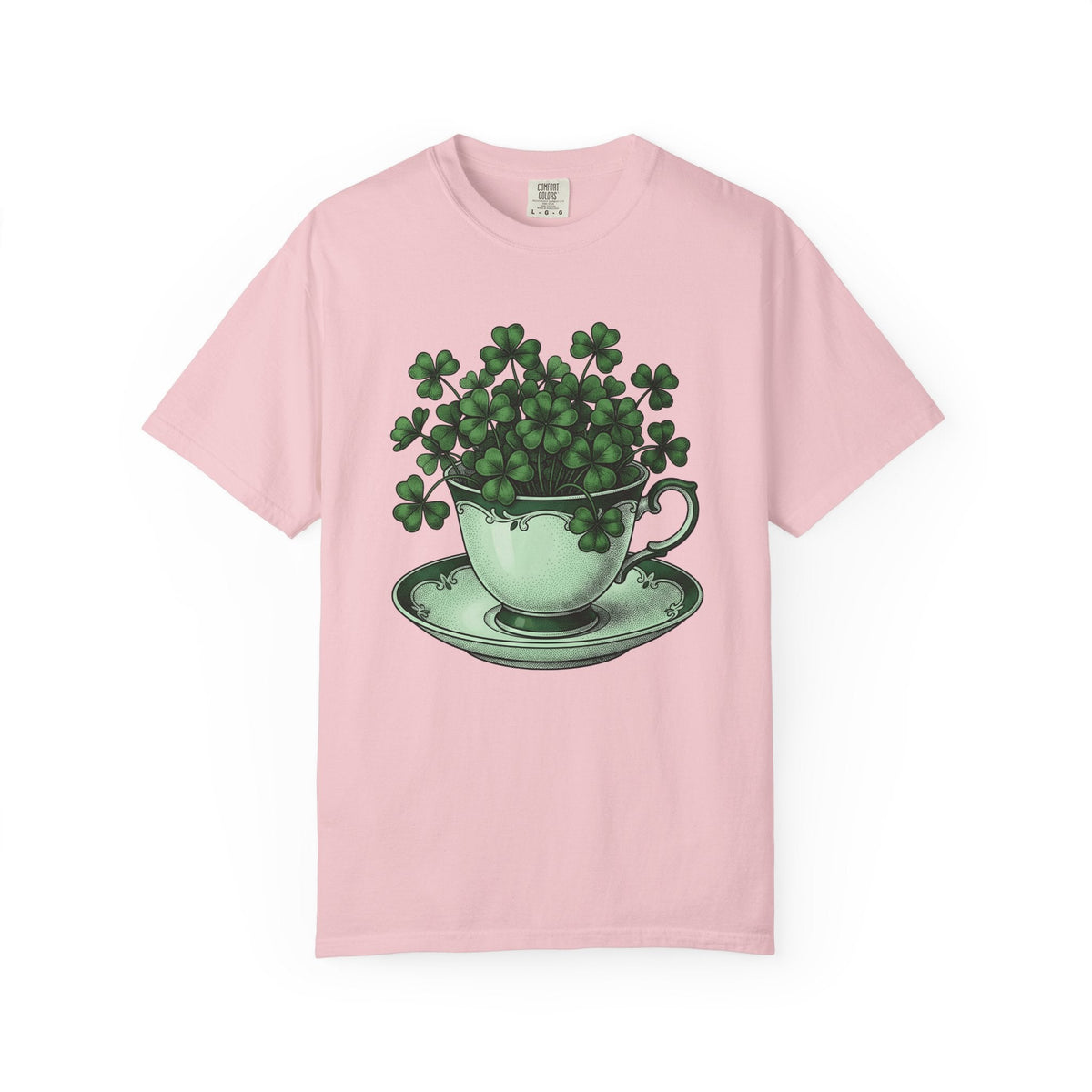 Clover Tea Cup Shirt St Patrick's Day Flower Unisex Gift Retro Tee Teacup