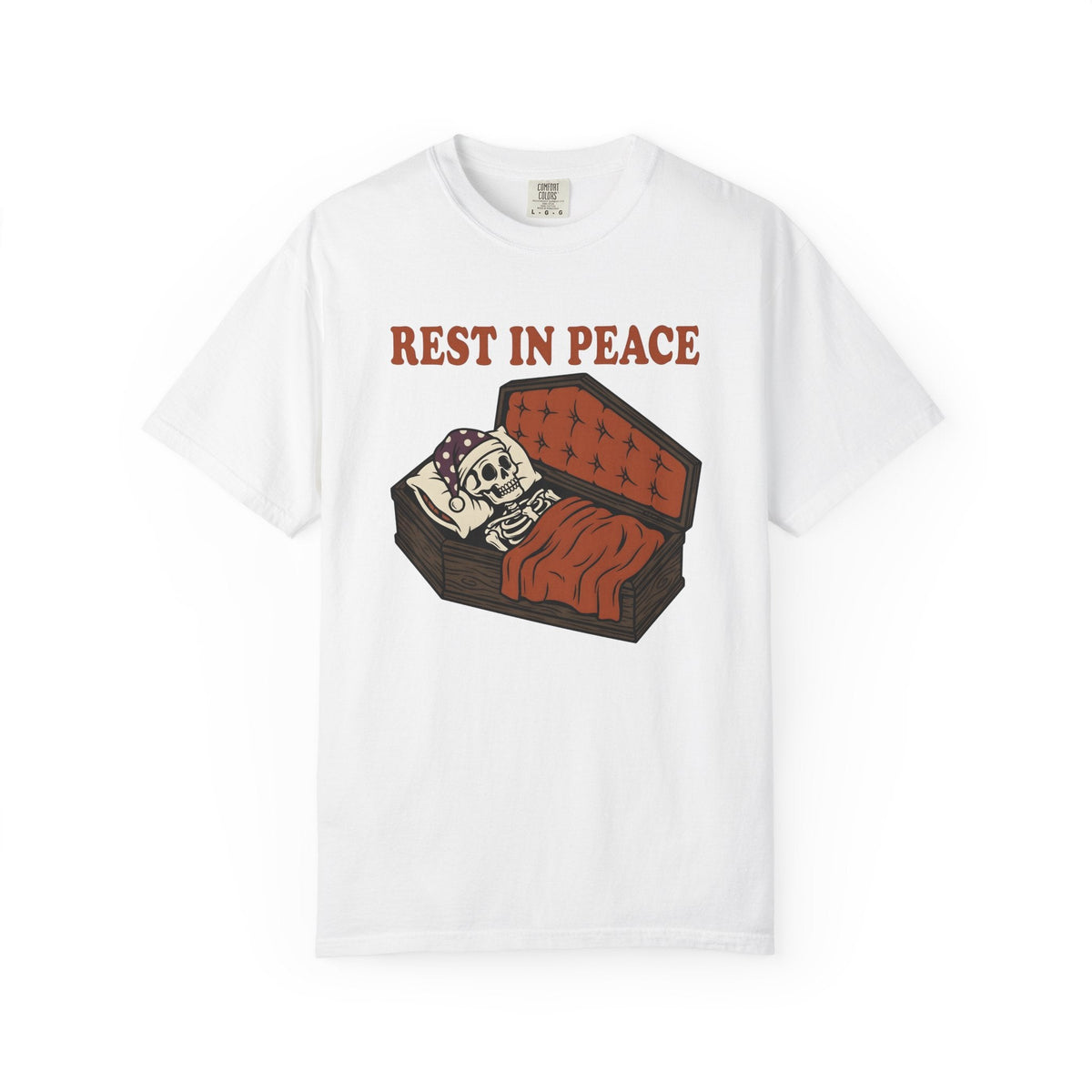 Skull Casket Comic T-Shirt – Halloween Coffin Horror product image 1
