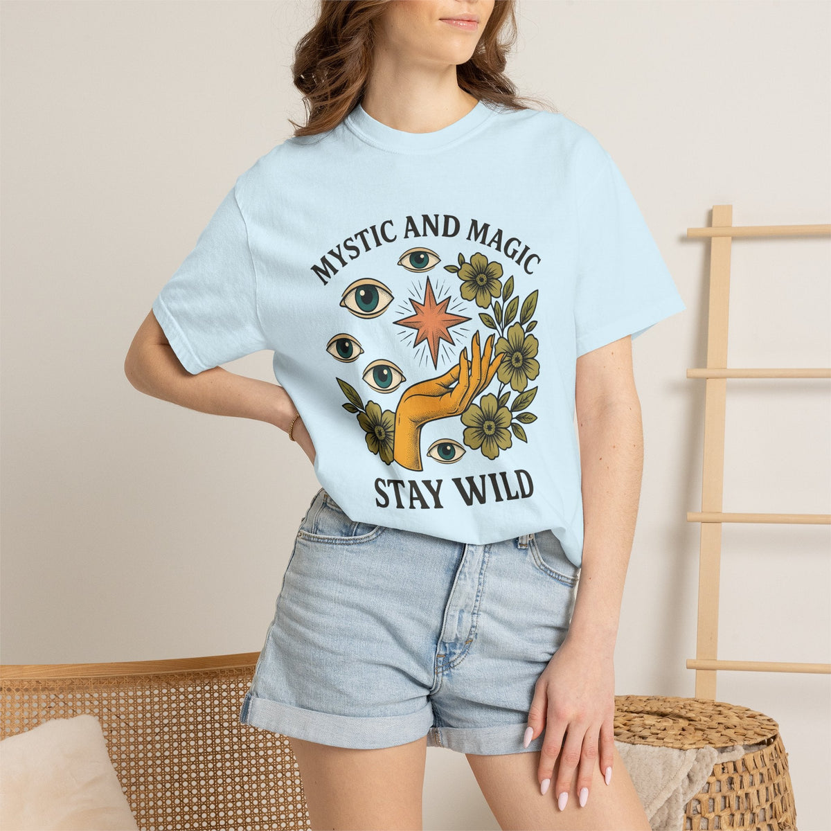 Hand Eye Bloom Shirt Boho Chic Wellness Unisex Gift Rustic product image 9