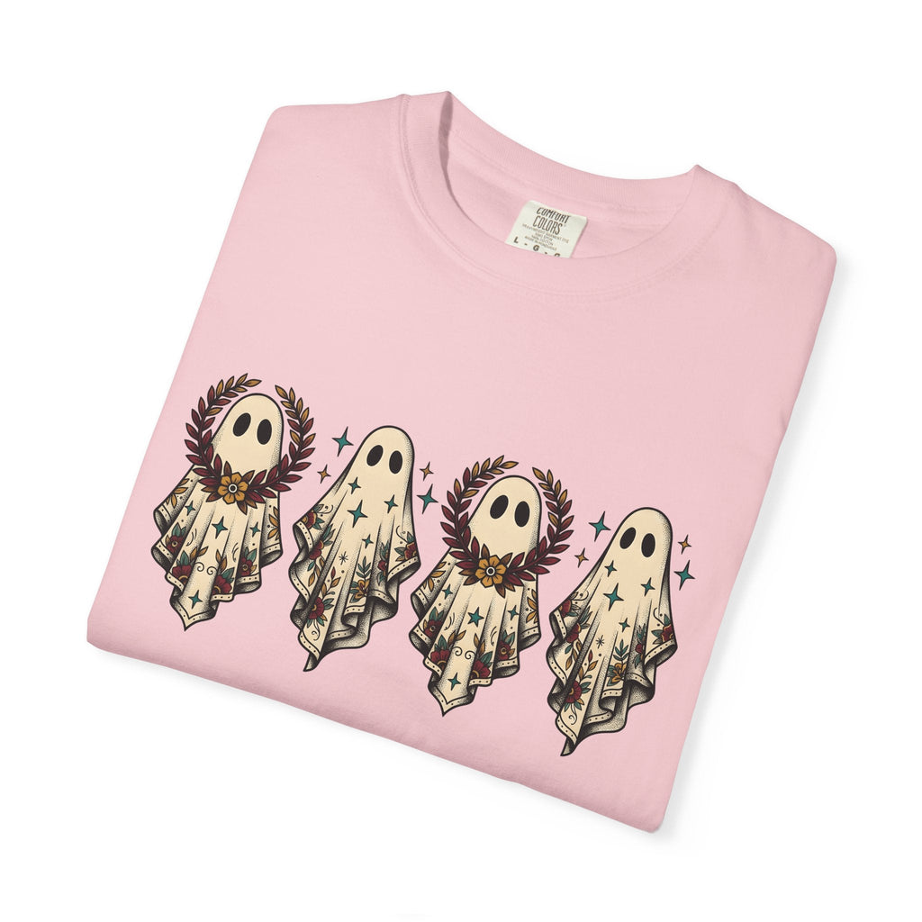 Floral Ghost Shirt Halloween Boho Gift Women Vintage Tee product image 12