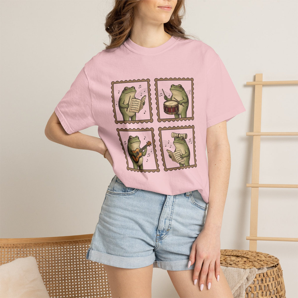 Frog Players Shirt Music Critters Unisex Gift Sketch Tee product image 12