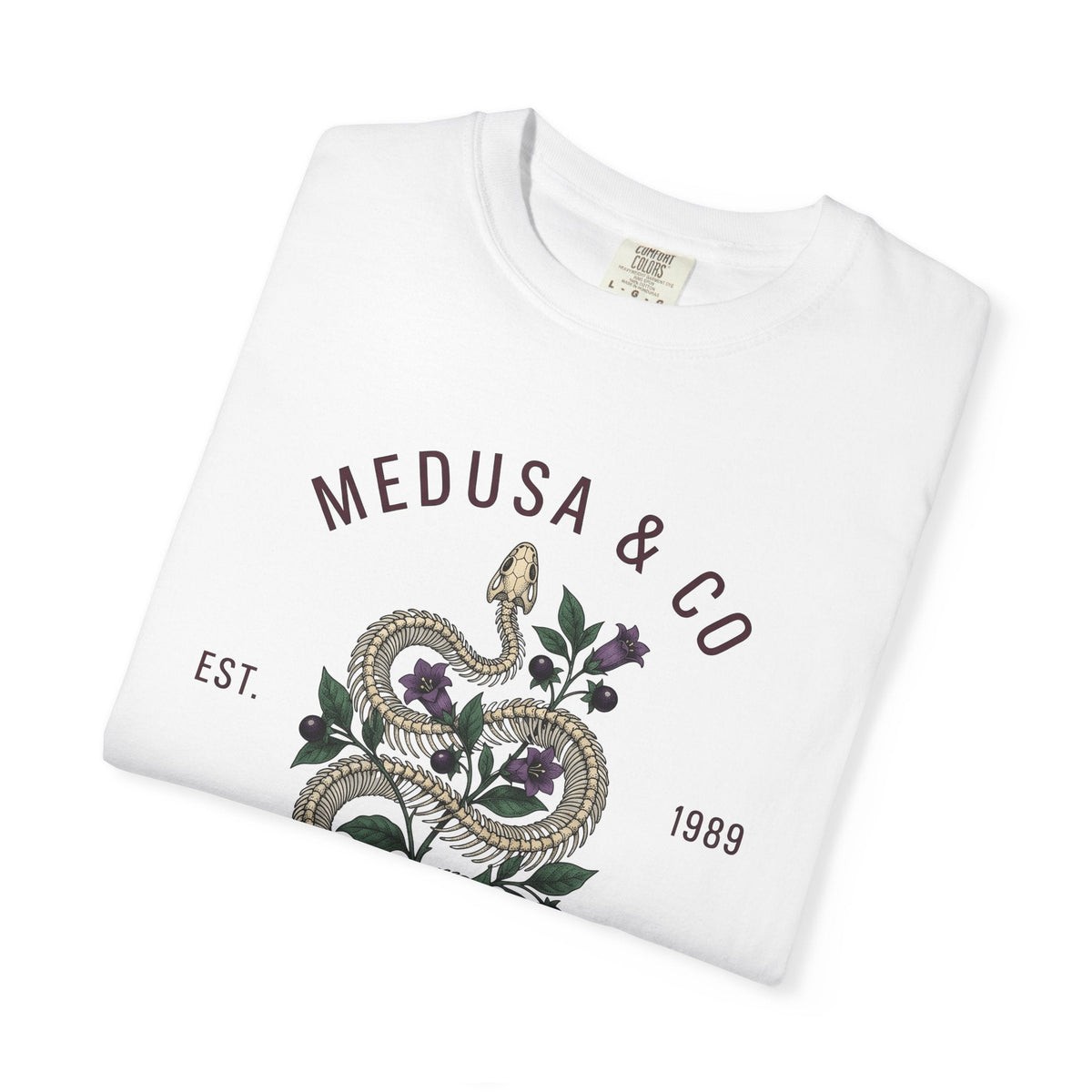 Snake Floral Shirt Gothic Nature Unisex Gift Botanical Tee product image 5