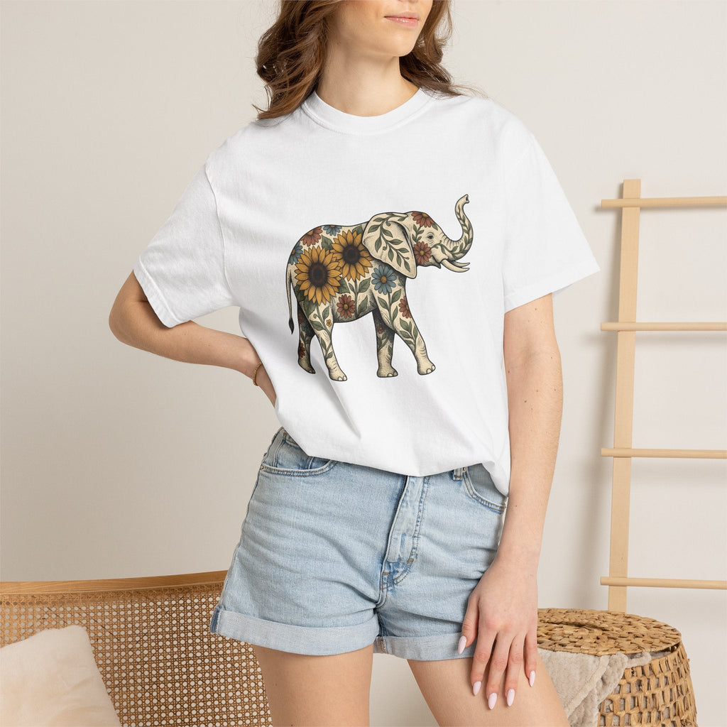 Elephant Flower Shirt Animals & Flowers Outdoors Unisex product image 6