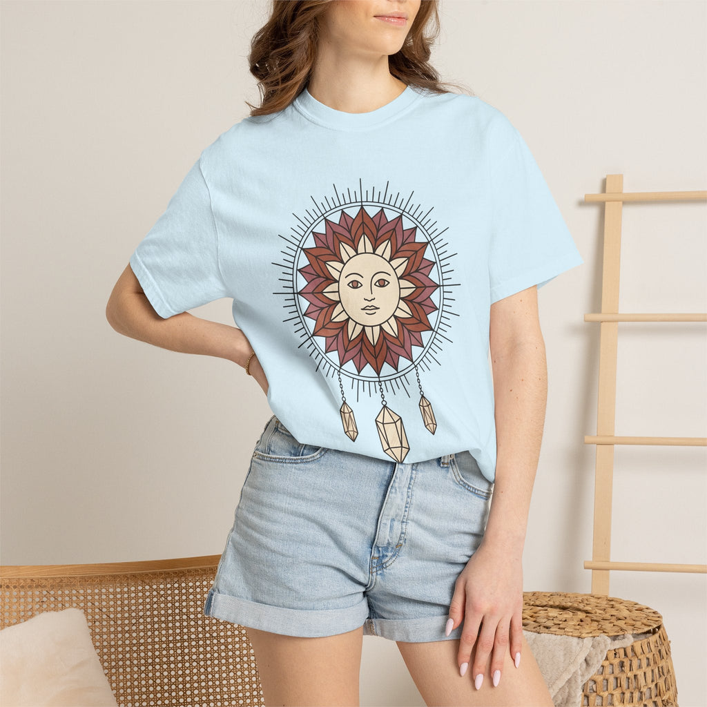 Sun Face Shirt Boho Chic Zodiac Gift Women Hand Drawn Tee product image 9