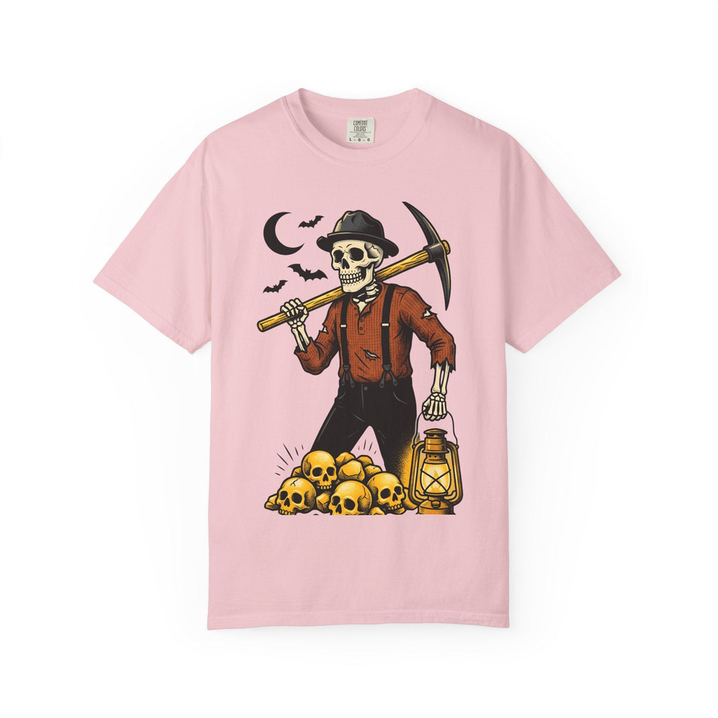 Skeleton Miner Shirt Halloween Dark Unisex Gift Retro Tee product image 3