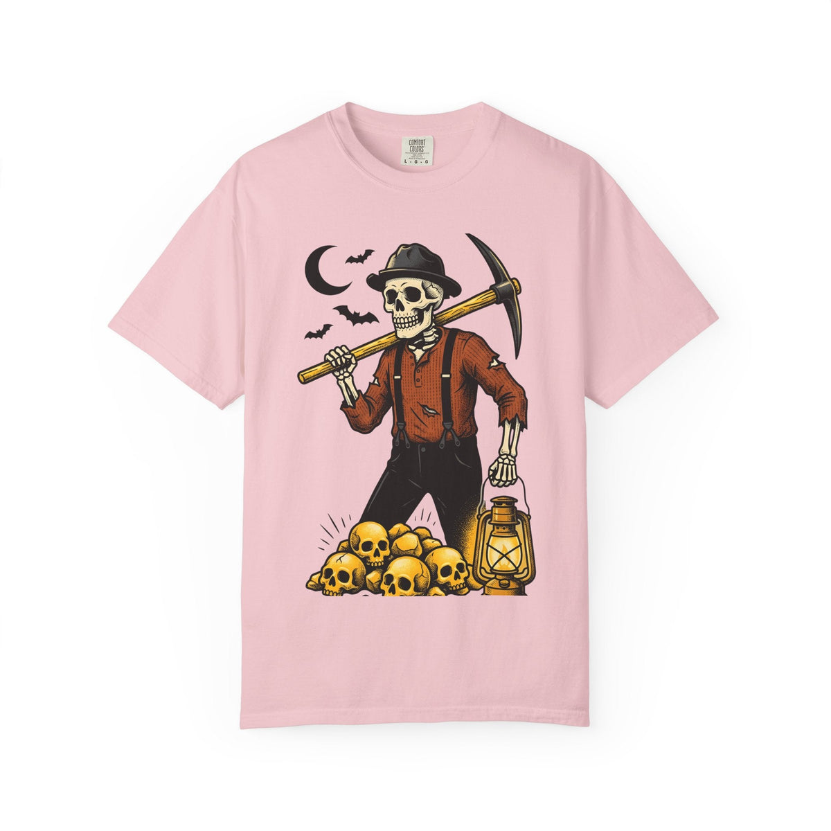Skeleton Miner Shirt Halloween Dark Unisex Gift Retro Tee product image 3
