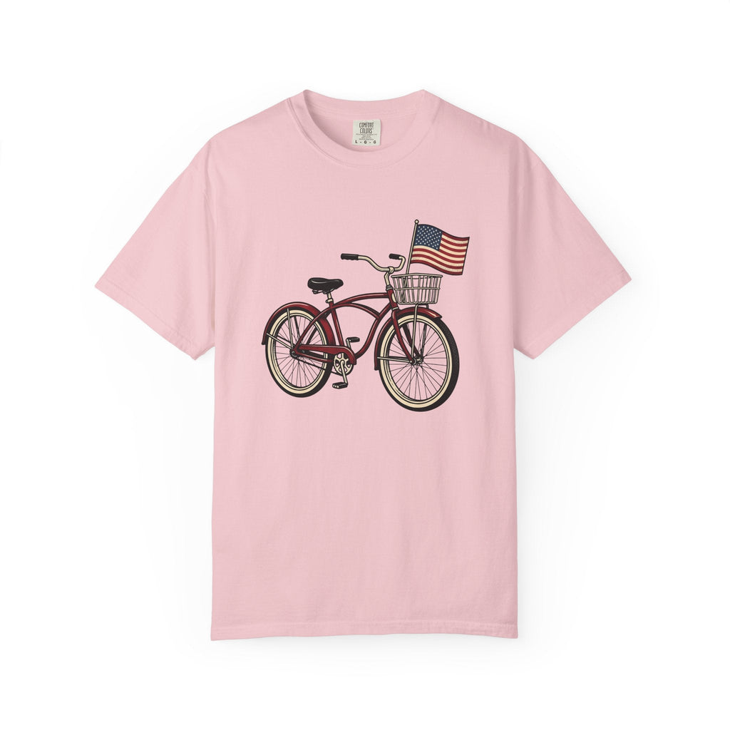Bike Illustration Shirt 4th Of July America Unisex Gift Old product image 3