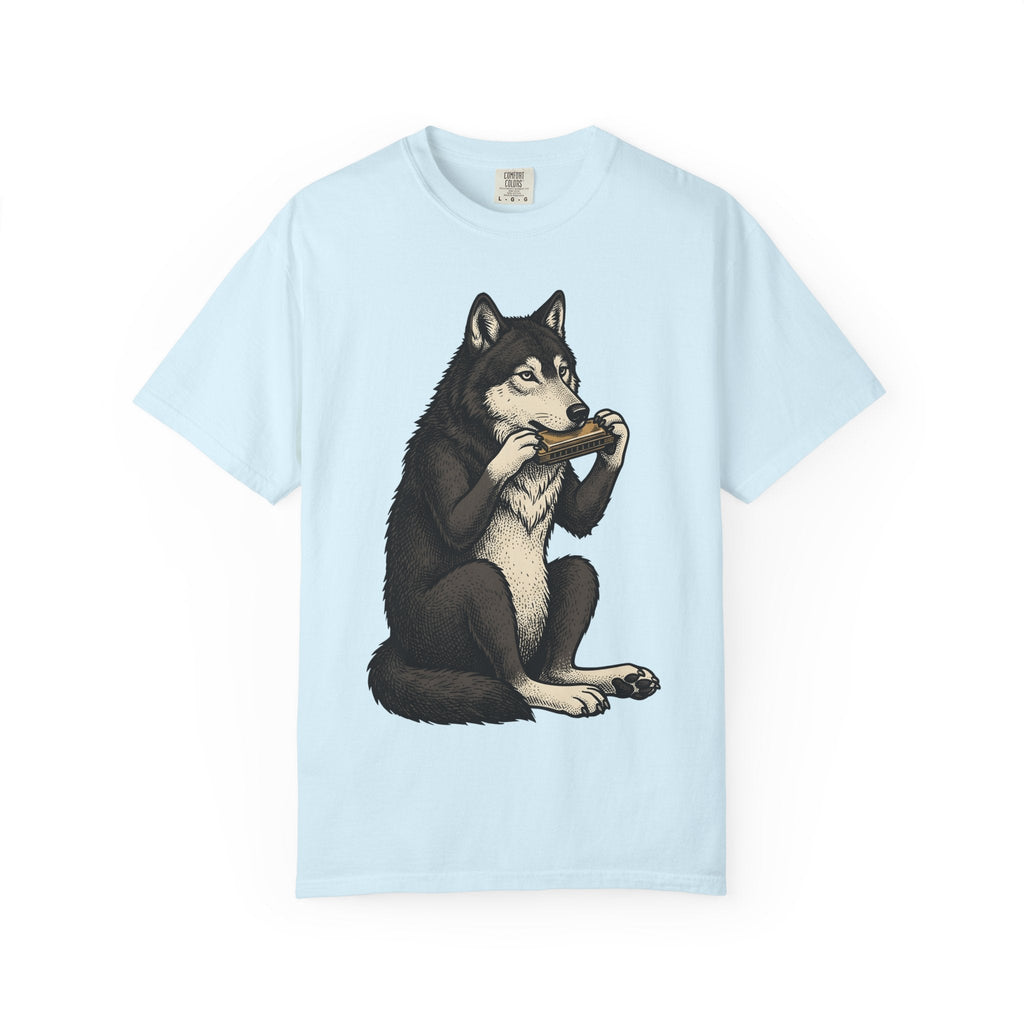 Wolf Harmonica Shirt Animals Instruments Unisex Gift Sketch product image 2