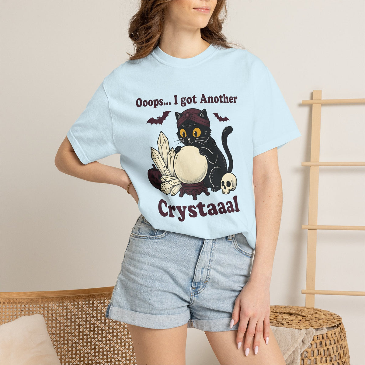 Black Cat Crystal Ball Cartoon T-Shirt – Halloween Witchy product image 9