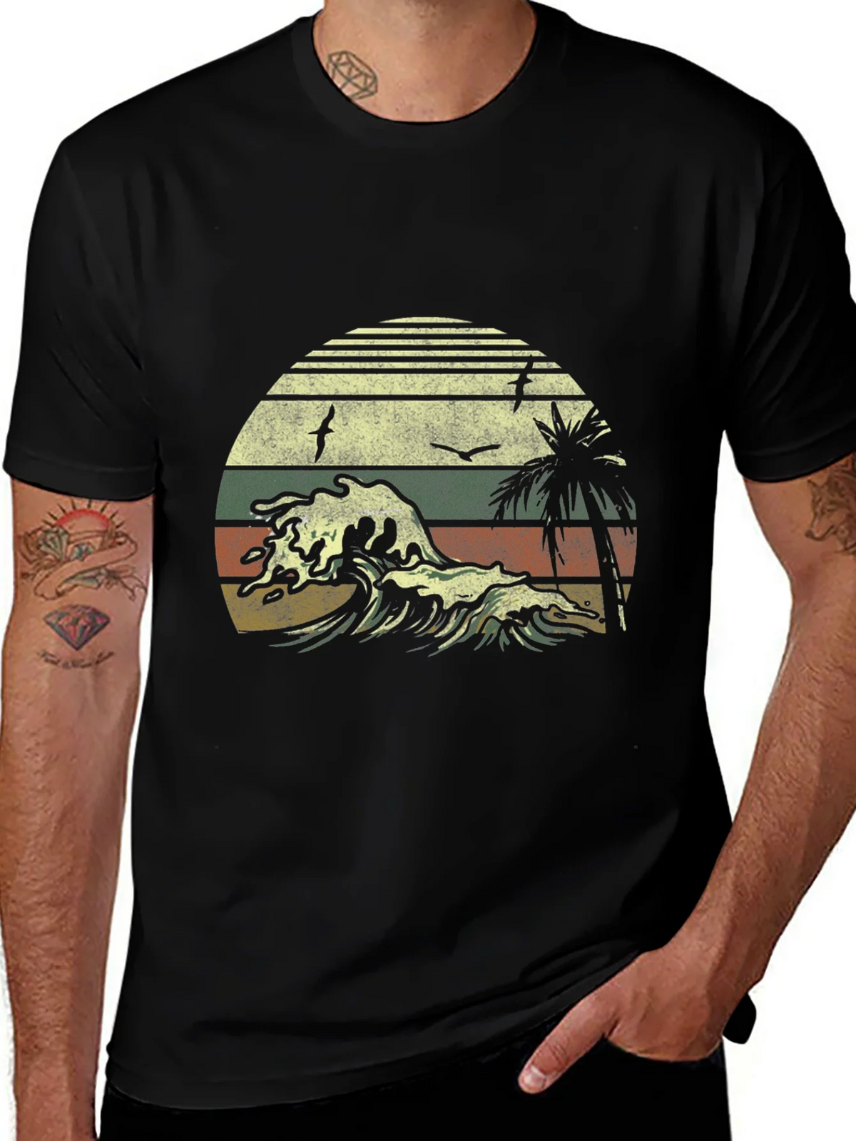 Retro Sunset Wave T-Shirt - Classic Design product image 1