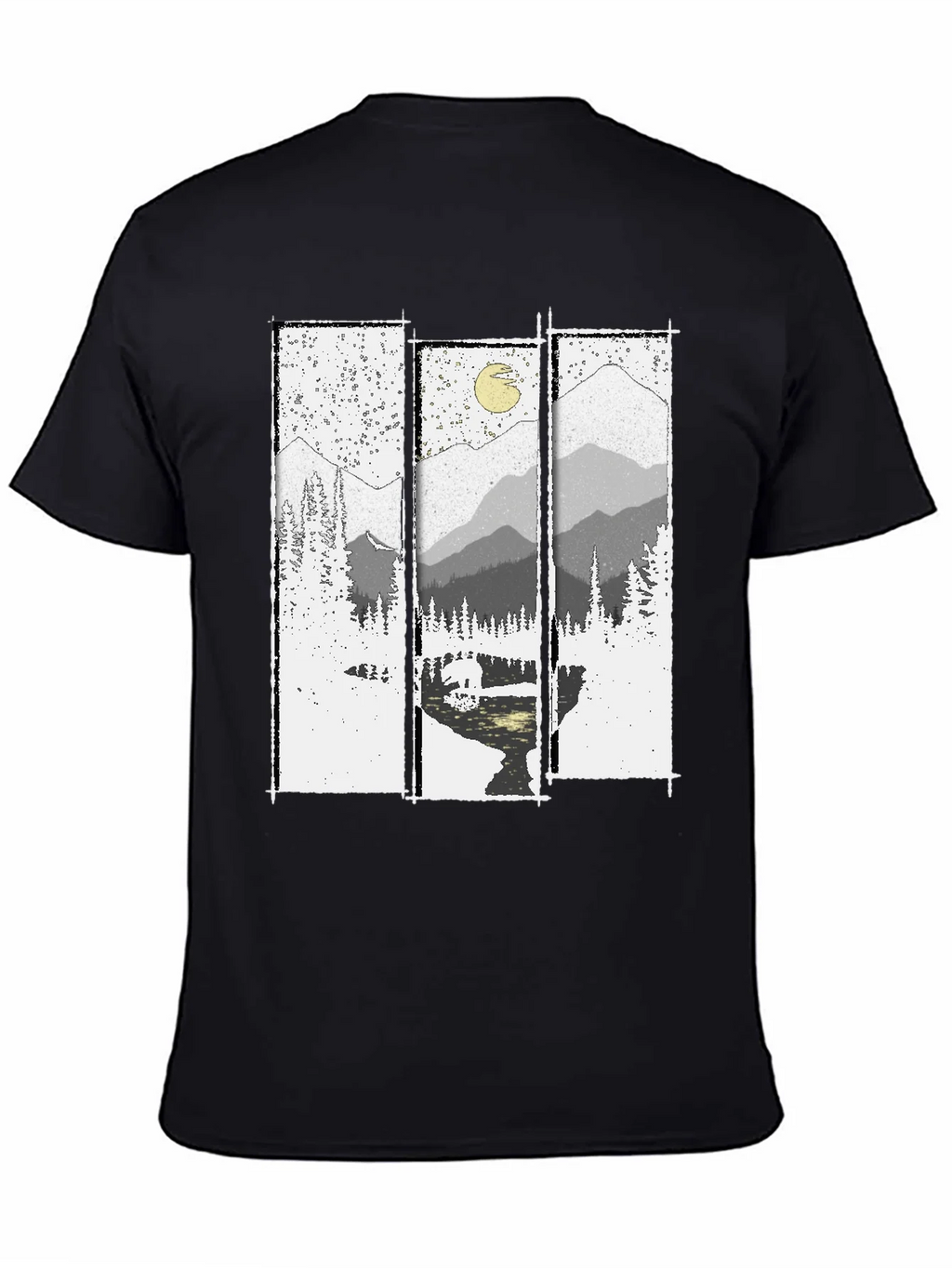 Mountain Vista Graphic Tee - Black Cotton T-Shirt product image 4