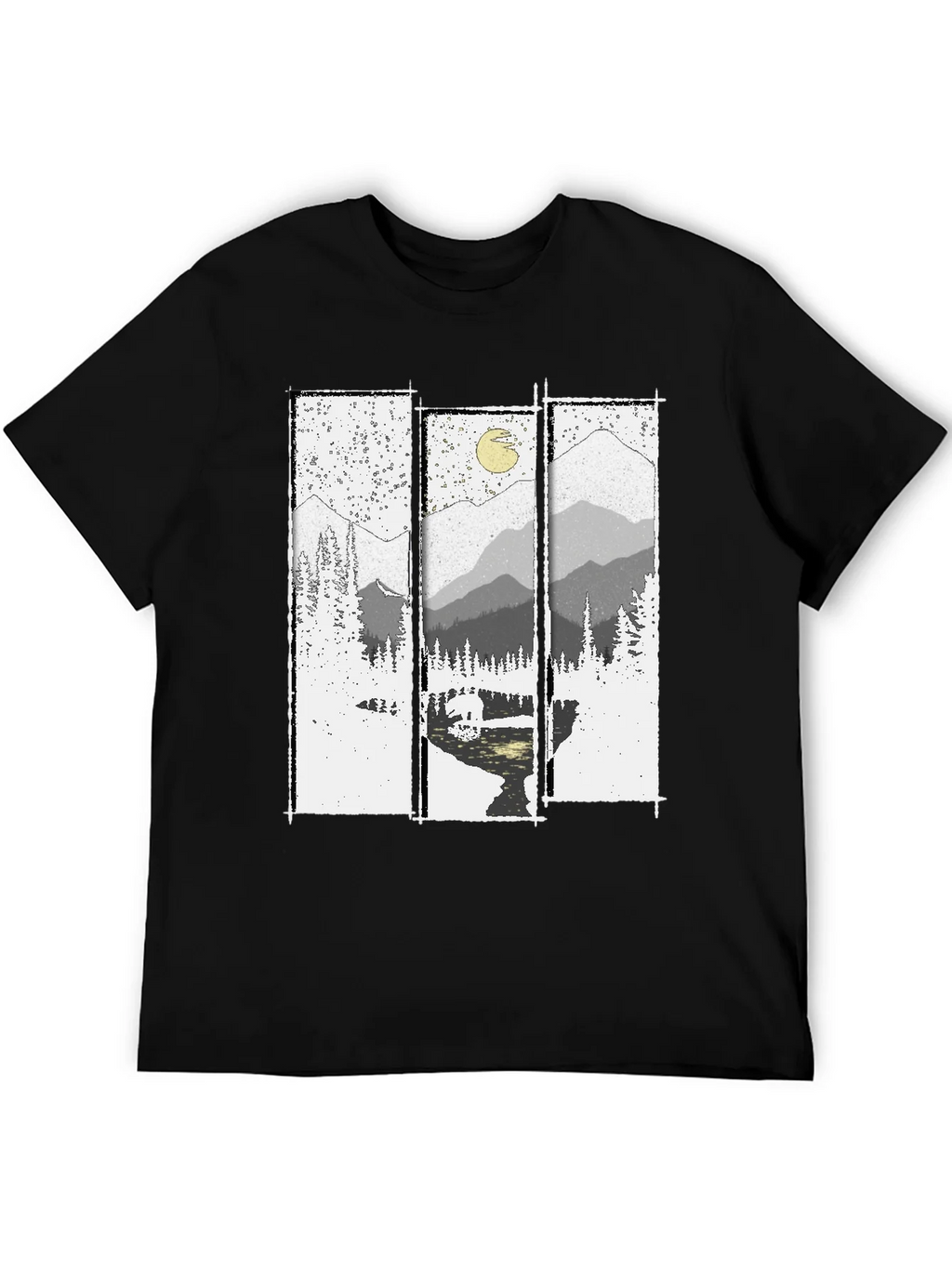 Mountain Vista Graphic Tee - Black Cotton T-Shirt product image 5