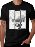 Mountain Vista Graphic Tee - Black Cotton T-Shirt product image 1